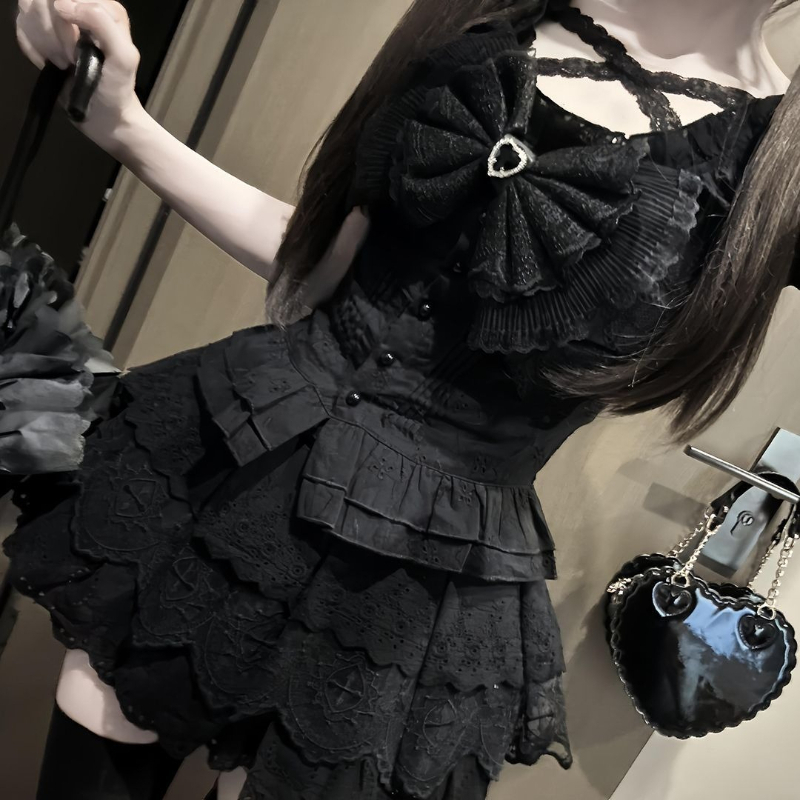 Puff Sleeve Blouse - Japanese Retro Bow Slim Puff Sleeve