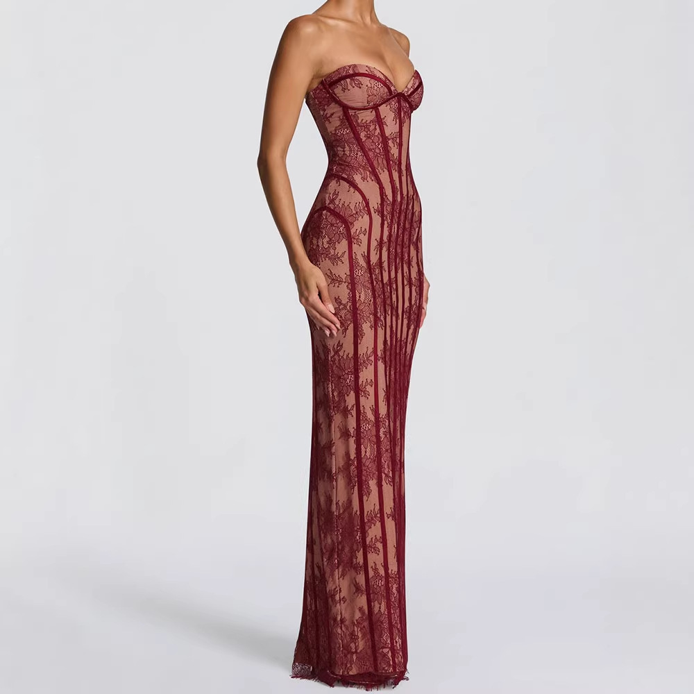 Bodycon Dress Women - Strapless Bodycon Maxi Dress for Women