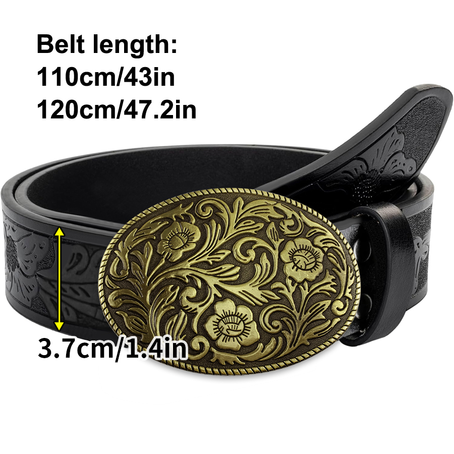 Tang Grass Pattern Buckle Belt - Women Fashion Nz 评论和价格
