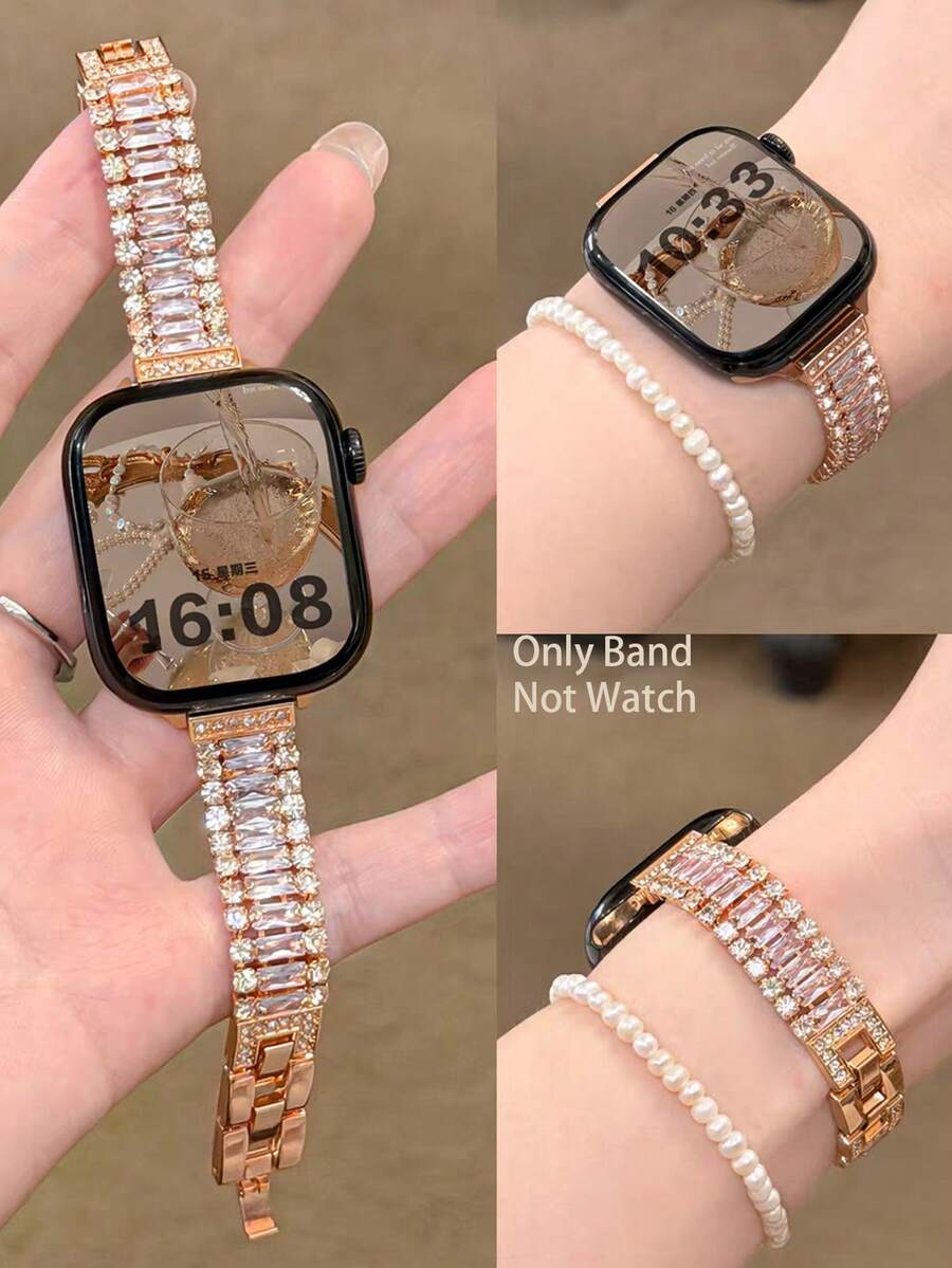 1pc Rose Gold Triple Row Diamo - Women Fashion Over 40 评论和价格