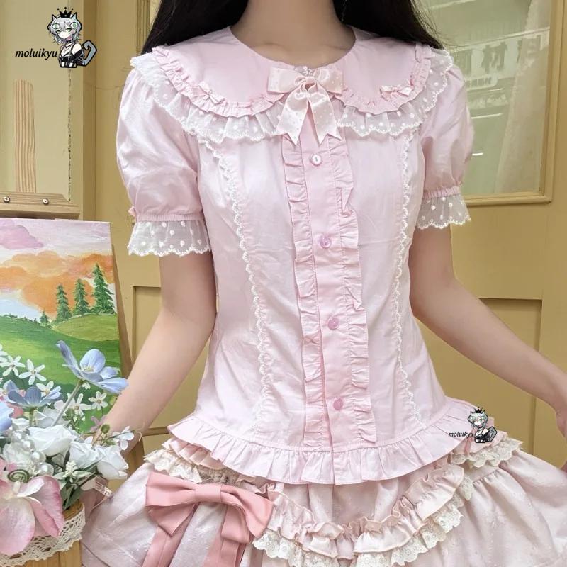 Kawaii Ruffles Blouses Spring  - Puff Sleeve Blouse 评论和价格