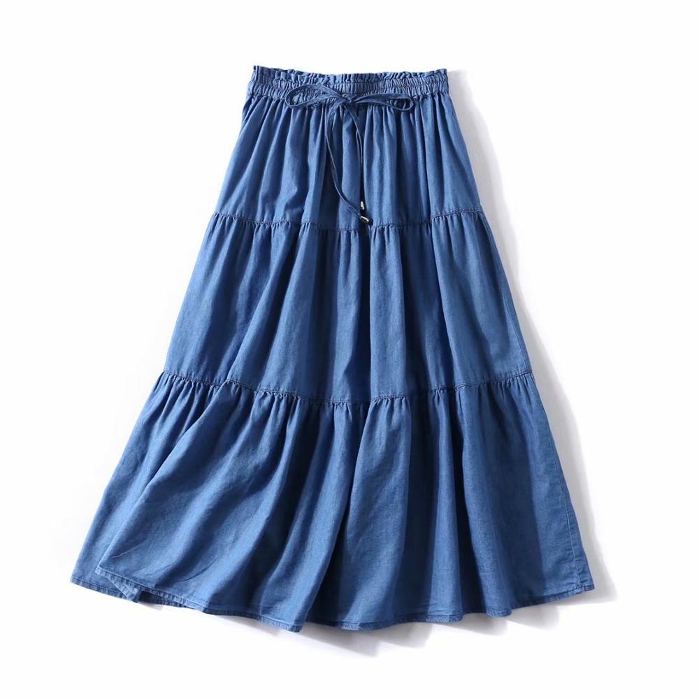 Women' Pleated Denim ruffled s - Pleated Skirt Women 评论和价格