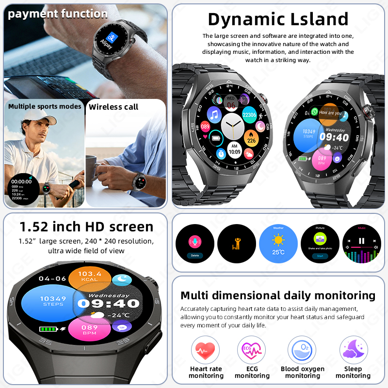 LIGE ECG Smart Watch For Andro - Women Fashion Week 2026 评论和价格