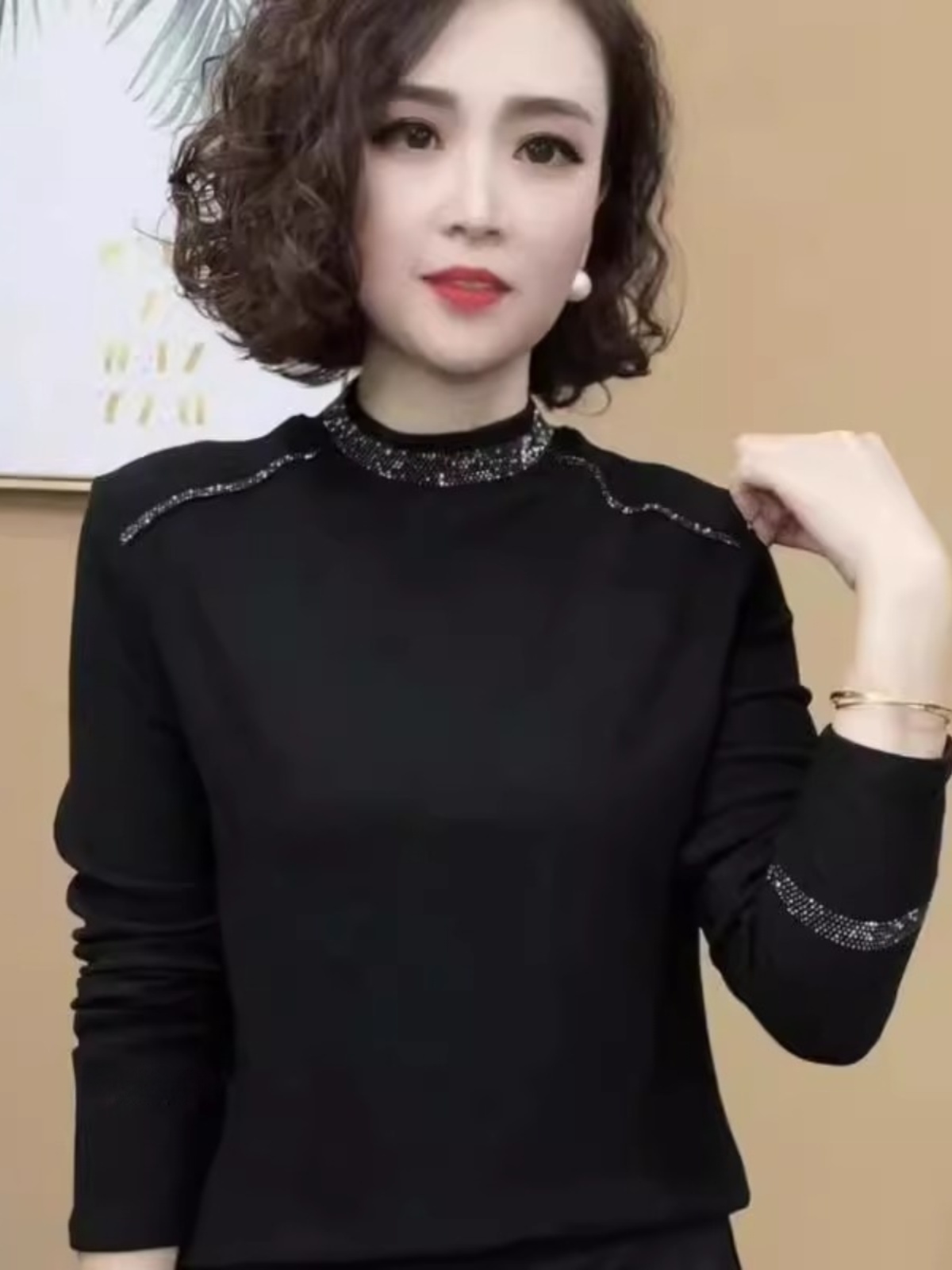 Fashionable Long Sleeve Half H - Women Fashion Over 40 评论和价格
