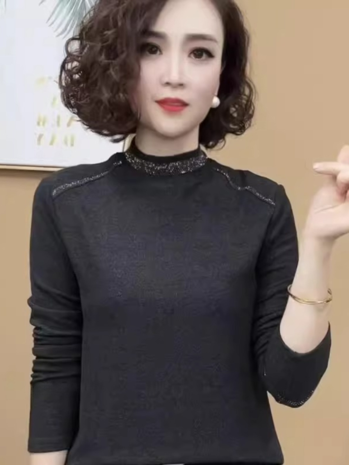 Fashionable Long Sleeve Half H - Women Fashion Over 40 评论和价格