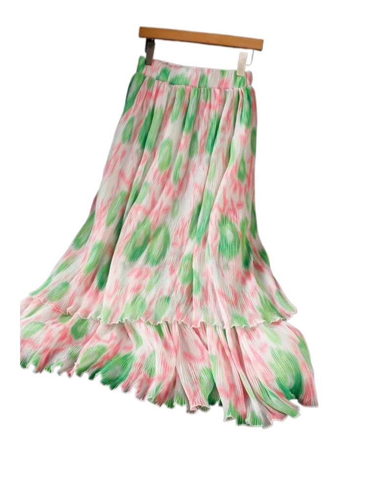 2026 Fashion Sweet Floral Prin - Pleated Skirt Women 评论和价格