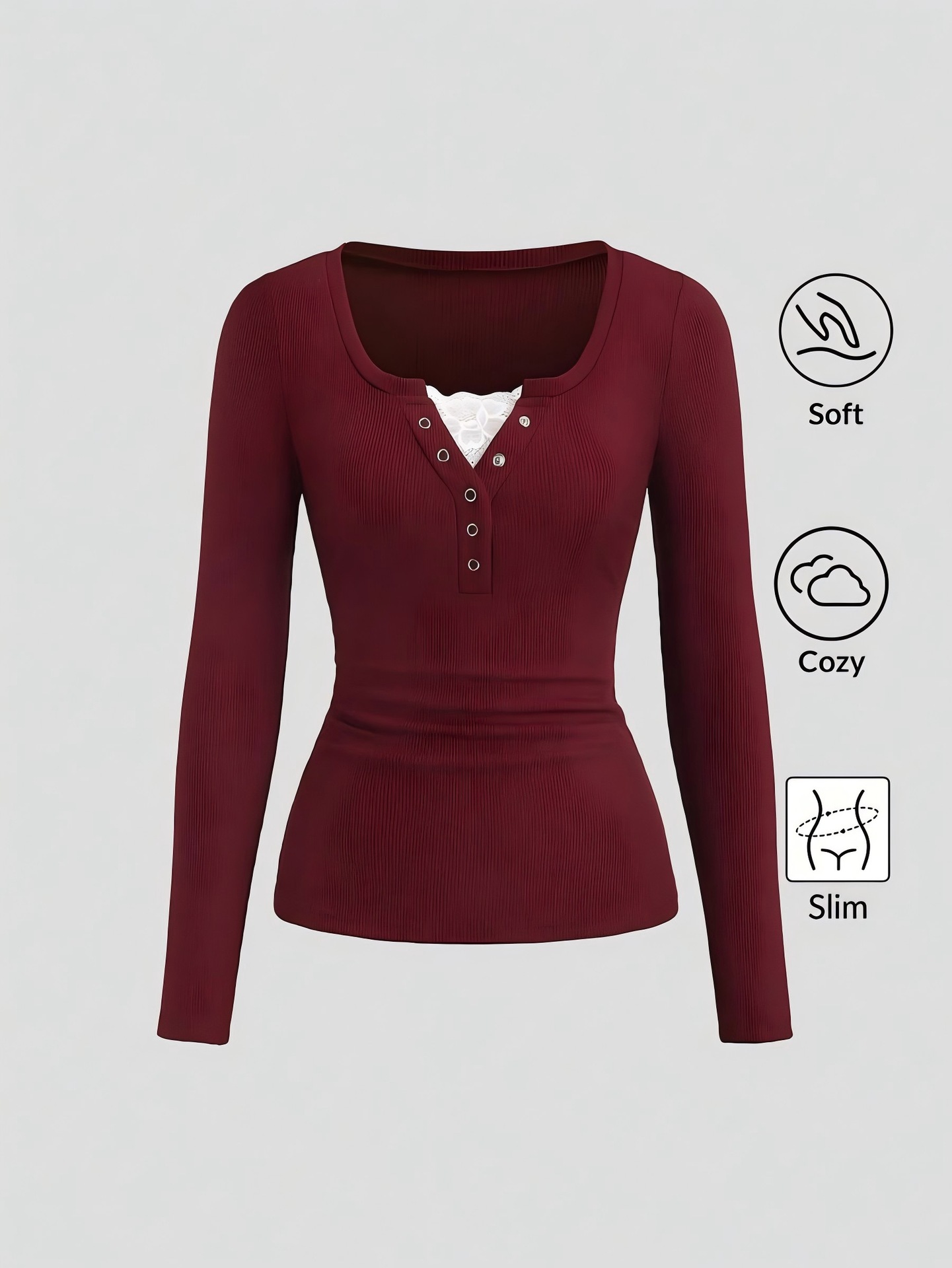 Women American Henley V Neck B - Trend Women Fashion 评论和价格