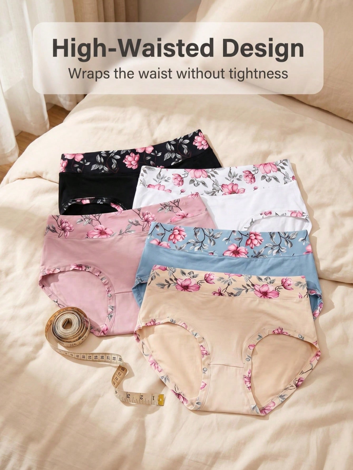 5PCS Plus Size Women's Flower  - Trend Women Fashion 评论和价格