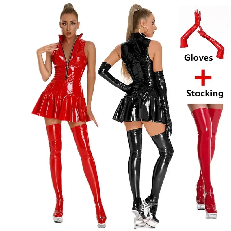 Women's Leather Dress Plus Siz - Pleated Skirt Women 评论和价格