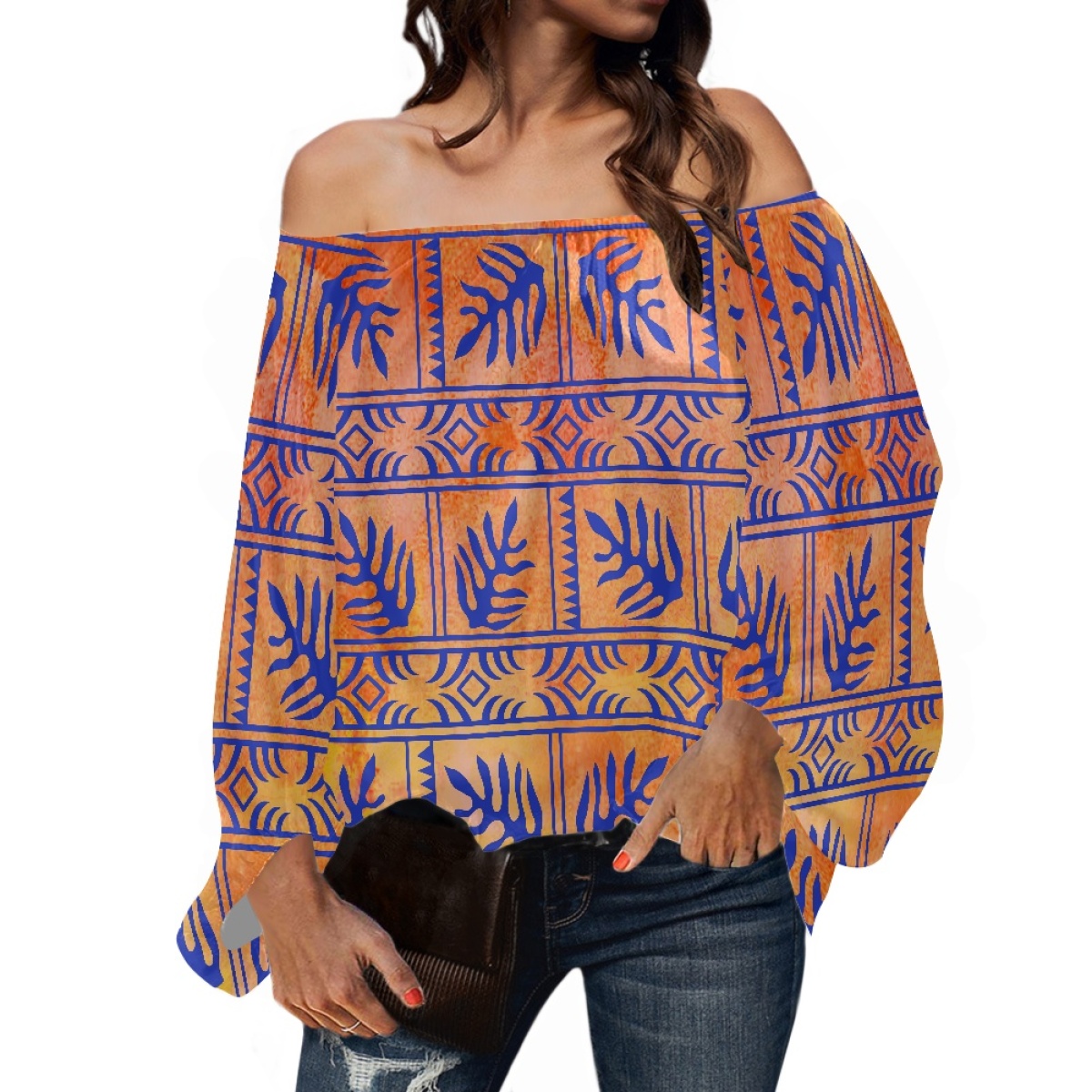 Polynesian Tribal Clothing Sam - Puff Sleeve Blouse 评论和价格