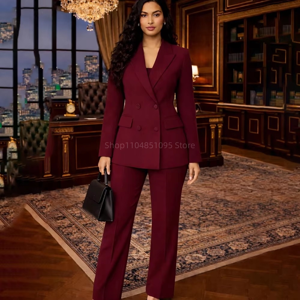 Fashion Chic Burgundy Suits fo - Women'S Fashion Jersey 评论和价格
