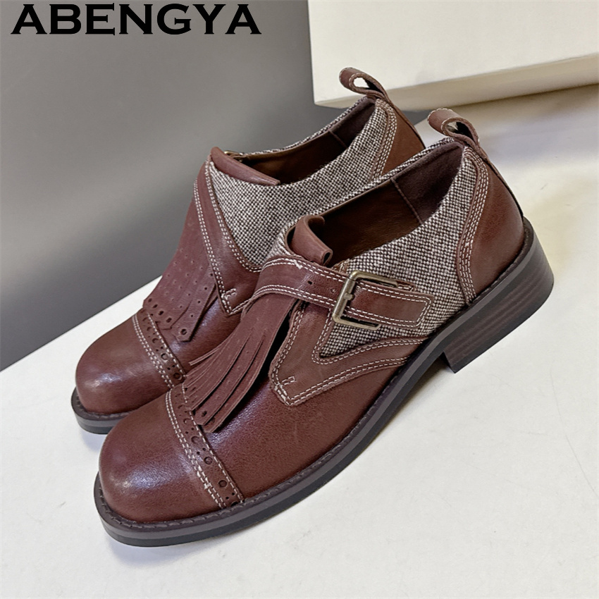 Brown Black Real Leather Lace  - Women Fashion Week 2026 评论和价格