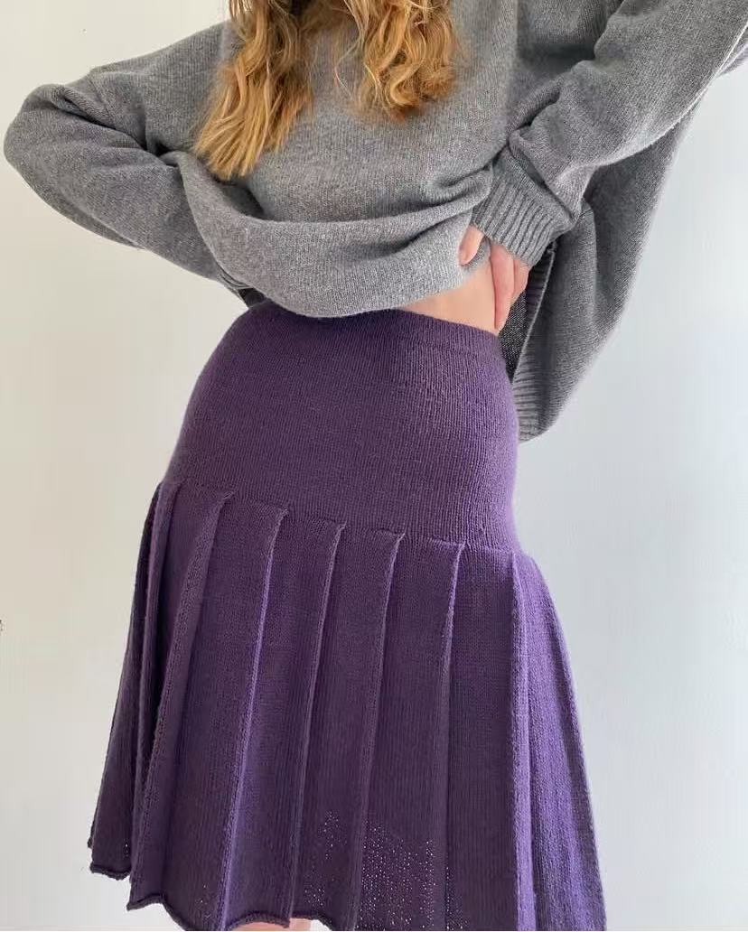 High waisted slimming versatil - Pleated Skirt Women 评论和价格
