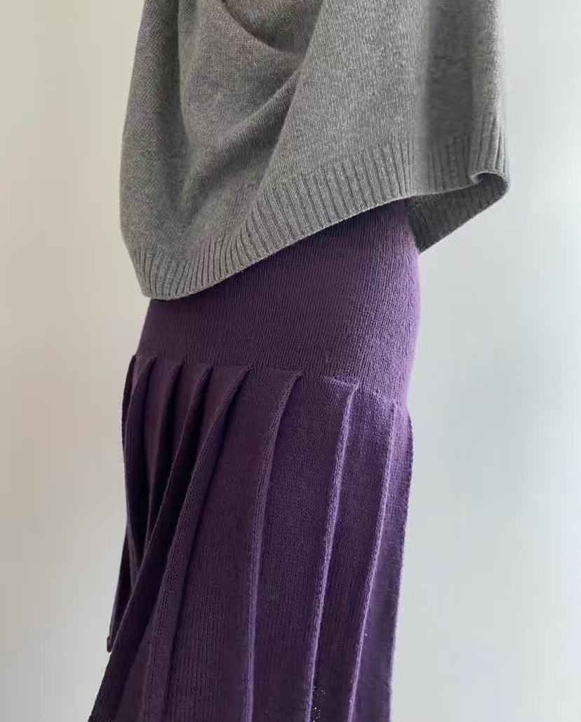High waisted slimming versatil - Pleated Skirt Women 评论和价格