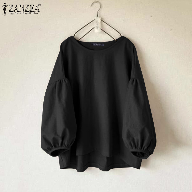 ZANZEA Plus Size Woman Casual  - Puff Sleeve Blouse 评论和价格
