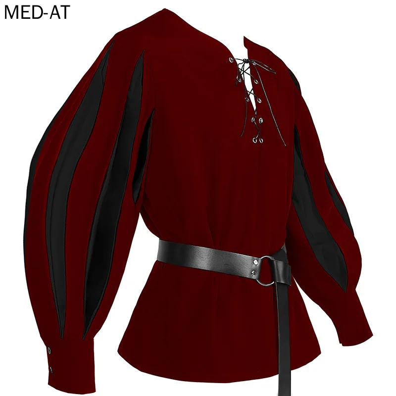 Men's Medieval Cosplay Hallowe - Belted Shirt Dress 评论和价格