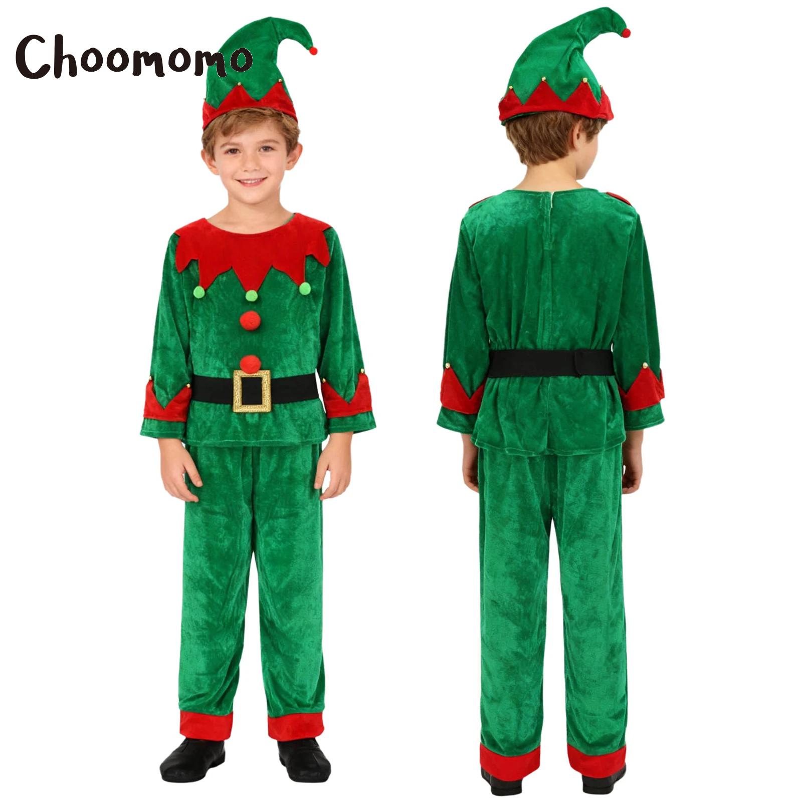 Boys Christmas Elf Costume Xma - Belted Shirt Dress 评论和价格