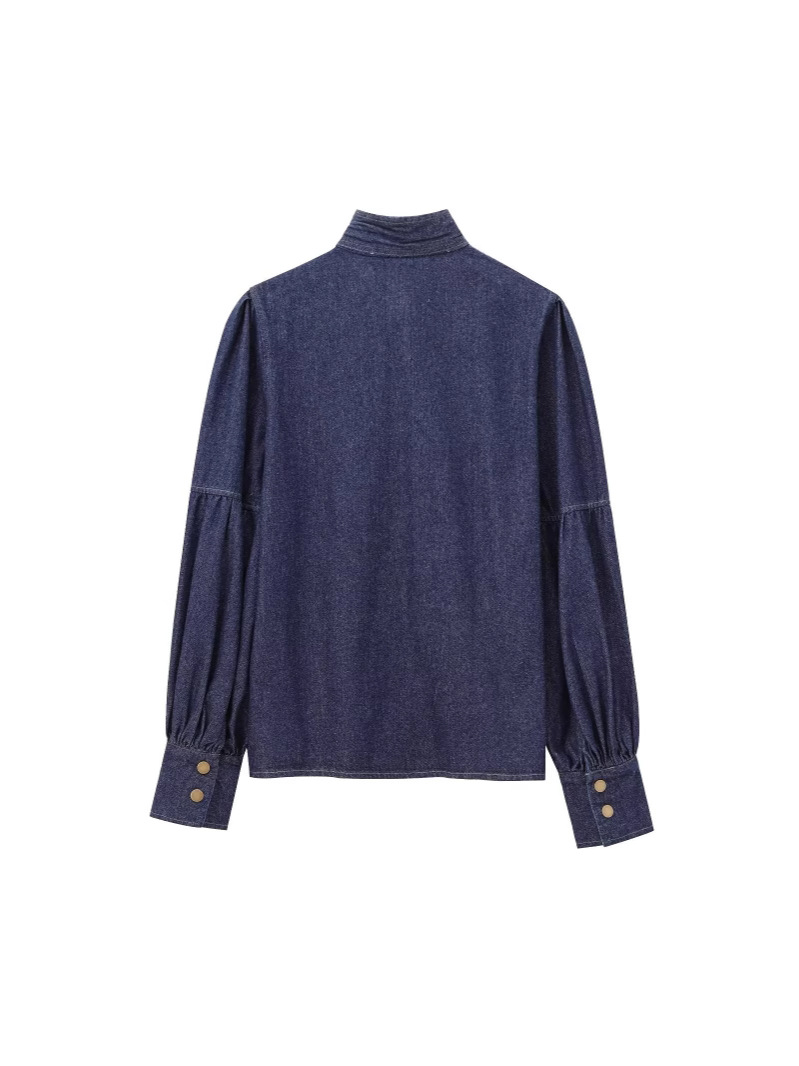 AW Urban Imitation Denim Blous - Puff Sleeve Blouse 评论和价格