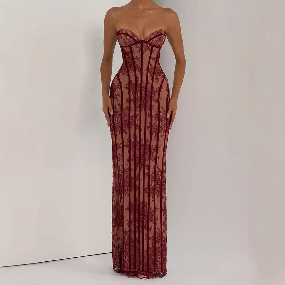 Strapless Bodycon Maxi Dress f - Bodycon Dress Women 评论和价格