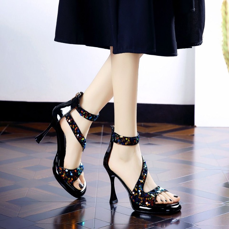 Elegant Sequins Peep-Toe Eleva - Women Fashion Korean 评论和价格